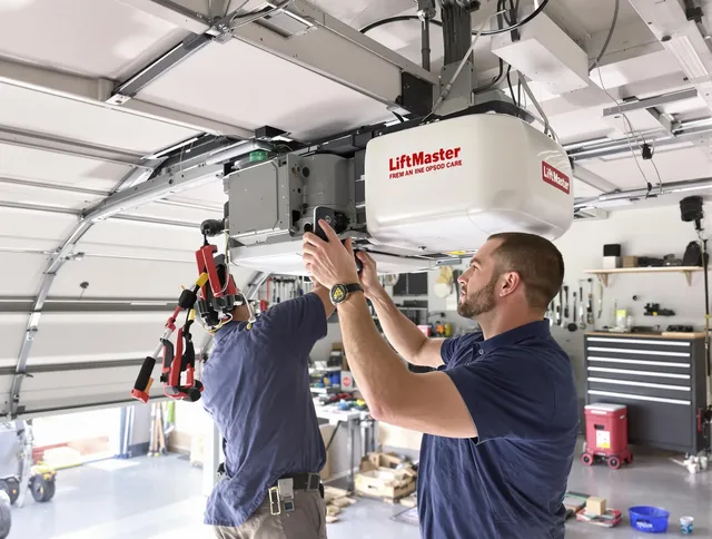 Brookfield Garage Door Repair technician performing advanced diagnostics on garage opener in Brookfield