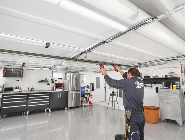 Overhead garage door repair service by Brookfield Garage Door Repair in Brookfield