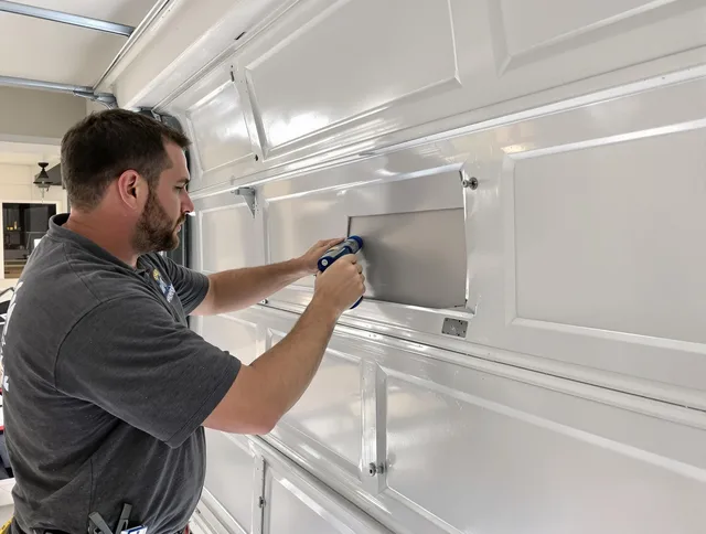Garage door panel repair by Brookfield Garage Door Repair in Brookfield